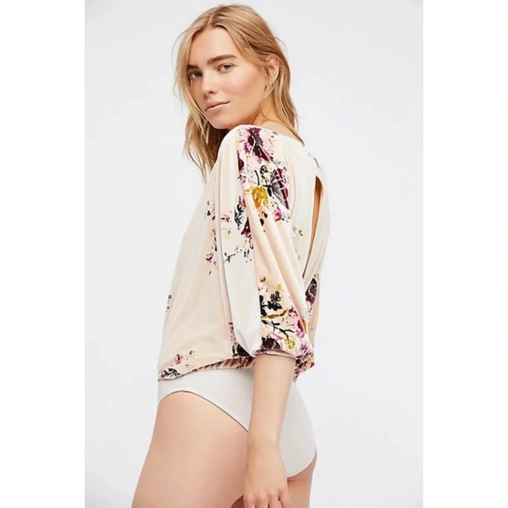 Free People Babe Slouchy Velvet Bodysuit